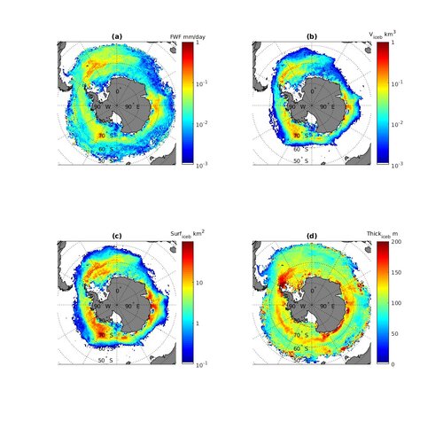 Thirty years of iceberg and associated fresh water flux from altimeter
