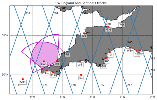 Evaluating Sentinel-3 SRAL performance near the coast of southwest England