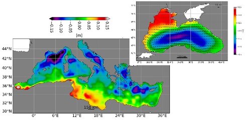 New regional Mean Dynamic Topography of Mediterranean and Black Seas from altimetry, gravity and in-situ data