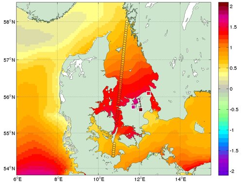 Near Real Time altimetry measurements of the storm surge Bodil, Denmark - comparison with model and in-situ observations